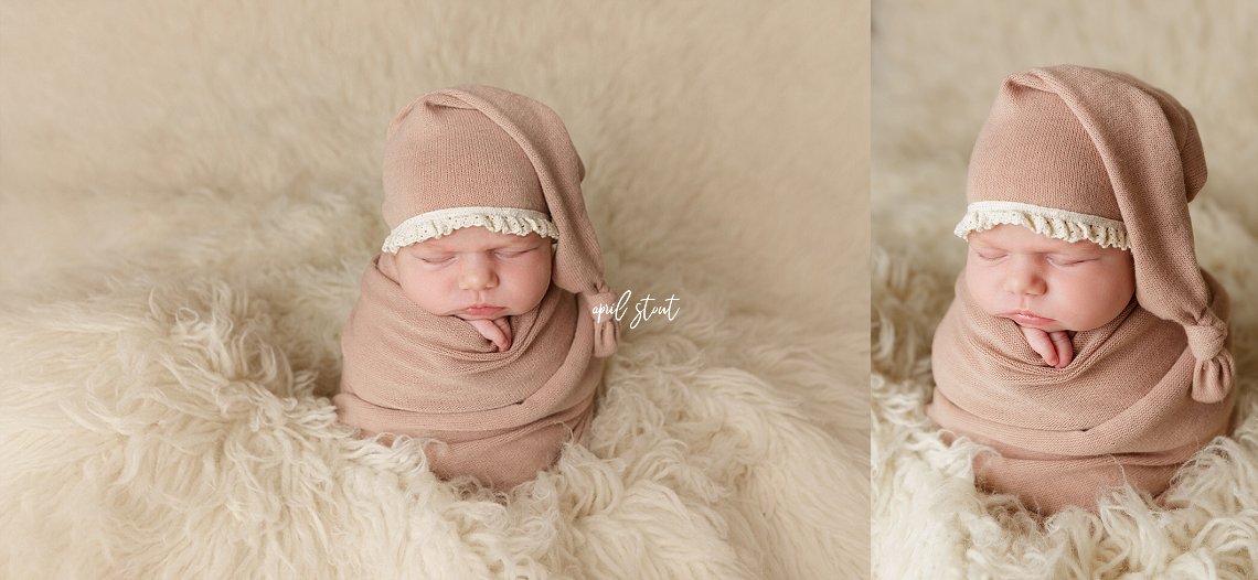 neutral baby girl photography session newborn April Stout Oklahoma