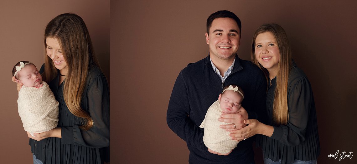 glenpool oklahoma family photographer april stout captures new baby girl with parents