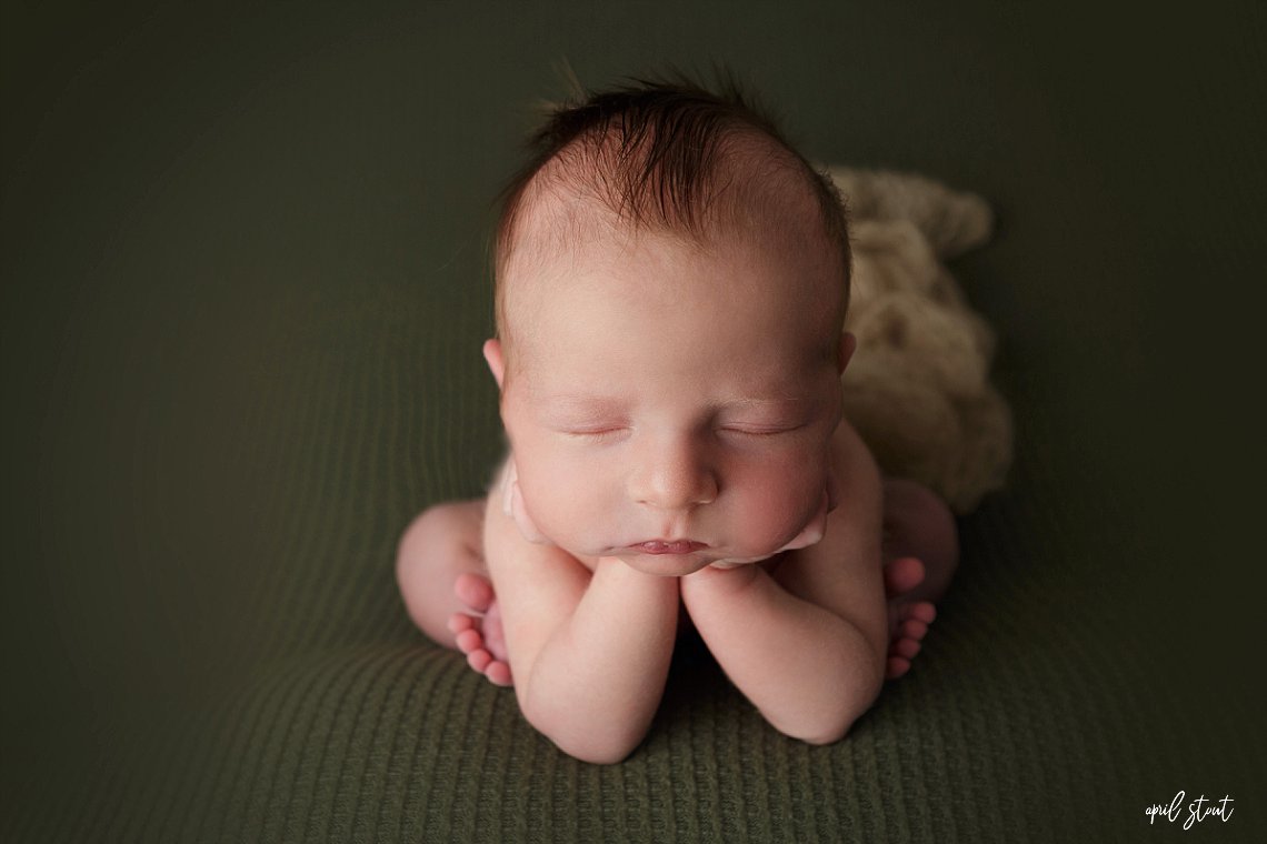 april stout photography newborn froggy pose baby boy Broken Arrow Oklahoma