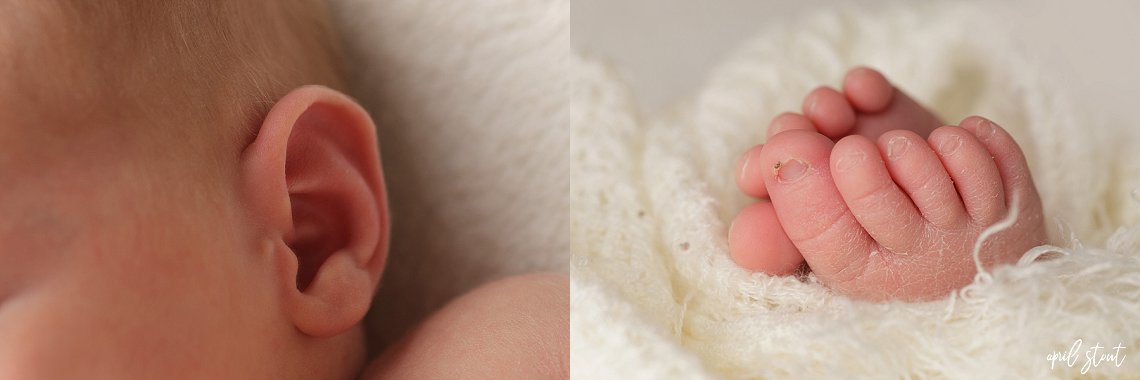 April Stout photographer near Tulsa Oklahoma captures baby boy on simple white backdrop